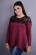 Kalina. Stylish blouse plus Size for women. Bordeaux. 485131061 photo 2