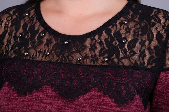 Kalina. Stylish blouse plus Size for women. Bordeaux. 485131061 photo