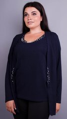 Дона. Жакет+блуза для жінок великих розмірів. Синій. 485134092 foto