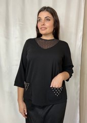 Beautiful blouse with a grid. Black.464771860mari58, XL