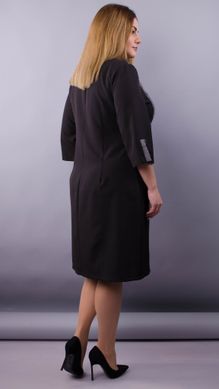 Олена. Комбінована сукня для пишних жінок. Чорний+клітинка. 485138329 фото