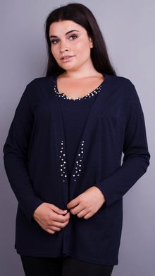 Дона. Жакет+блуза для жінок великих розмірів. Синій. 485134092 фото
