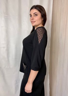 Beautiful blouse with a grid. Black.464771860mari58, XL