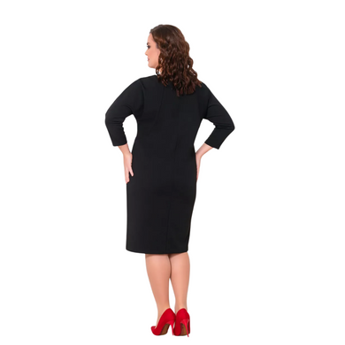 Arina GR pattern. Basic dress in large sizes. Black., 52