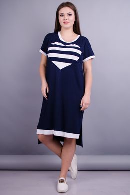 Юта. Оригинальное платье больших размеров. Синий+белый. 485132711 фото