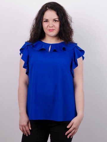 Руна. Нежная блуза большого размера. Электрик. 485139149 фото
