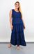 Аманда. Длинное платье-сарафан для полных с кружевными вставками. Синий. 485142198 фото 1