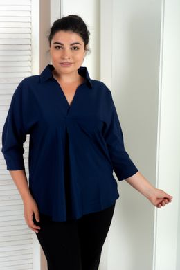 Plus size female blouse. Blue.398660050mari50, M
