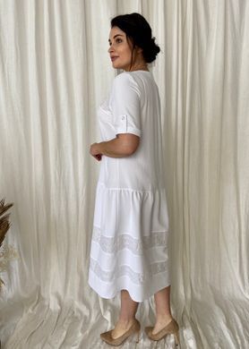 Romantic combination dress of Plus sizes. White.4115376175052, not selected