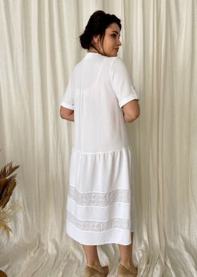 Romantic combination dress of Plus sizes. White.4115376175052, not selected
