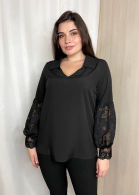 Women's blouse with original sleeve. Black.484857940mari52, M