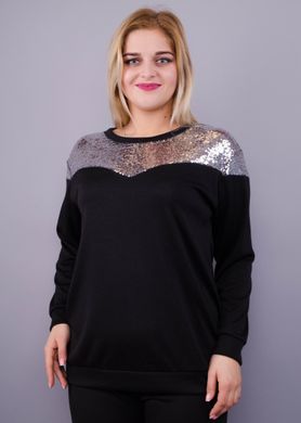 Plus size knitting blouse. Black+silver.485138007 485138007 photo