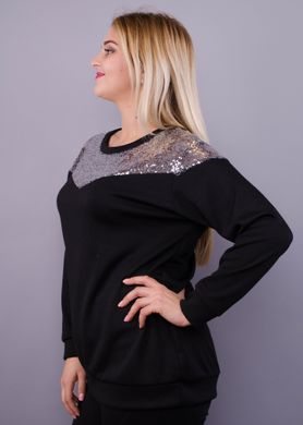 Iskra. Knitted blouse Size Plus. Black + silver. 485138007 photo