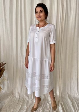 Romantic combination dress of Plus sizes. White.4115376175052, not selected