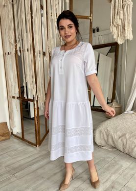Romantic combination dress of Plus sizes. White.4115376175052, not selected