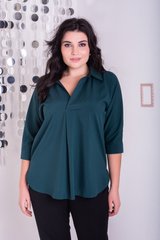 Plus size female blouse. Emerald.398660087mari52, L